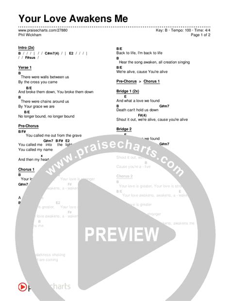 Your Love Awakens Me chords by Phil Wickham .